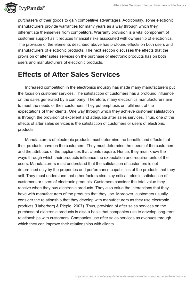 After-Sales Services Effect on Purchase of Electronics. Page 5