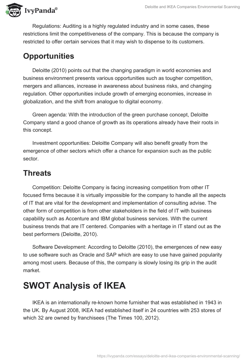 Deloitte and IKEA Companies Environmental Scanning. Page 3