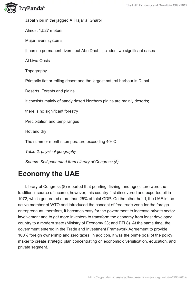 The UAE Economy and Growth in 1990-2012. Page 4