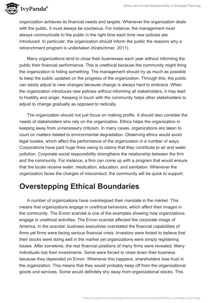 Ethics and Social Responsibility in Strategic Planning. Page 2
