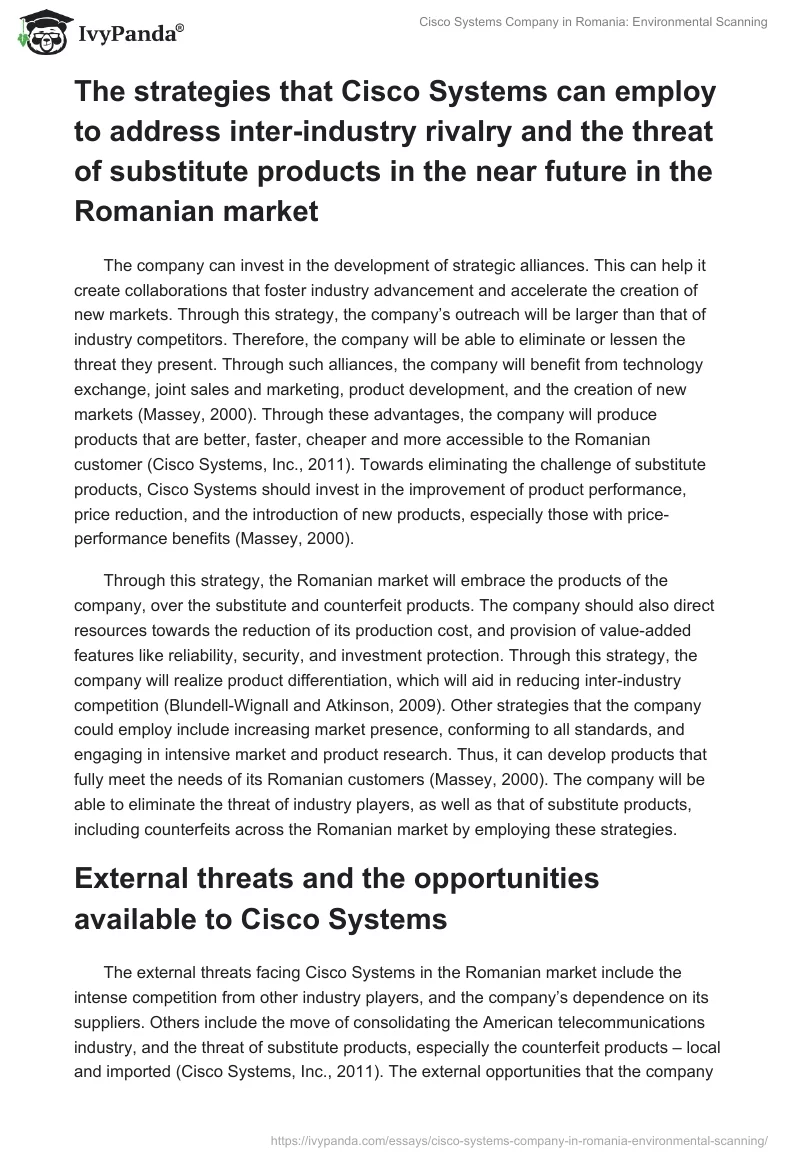 Cisco Systems Company in Romania: Environmental Scanning. Page 4