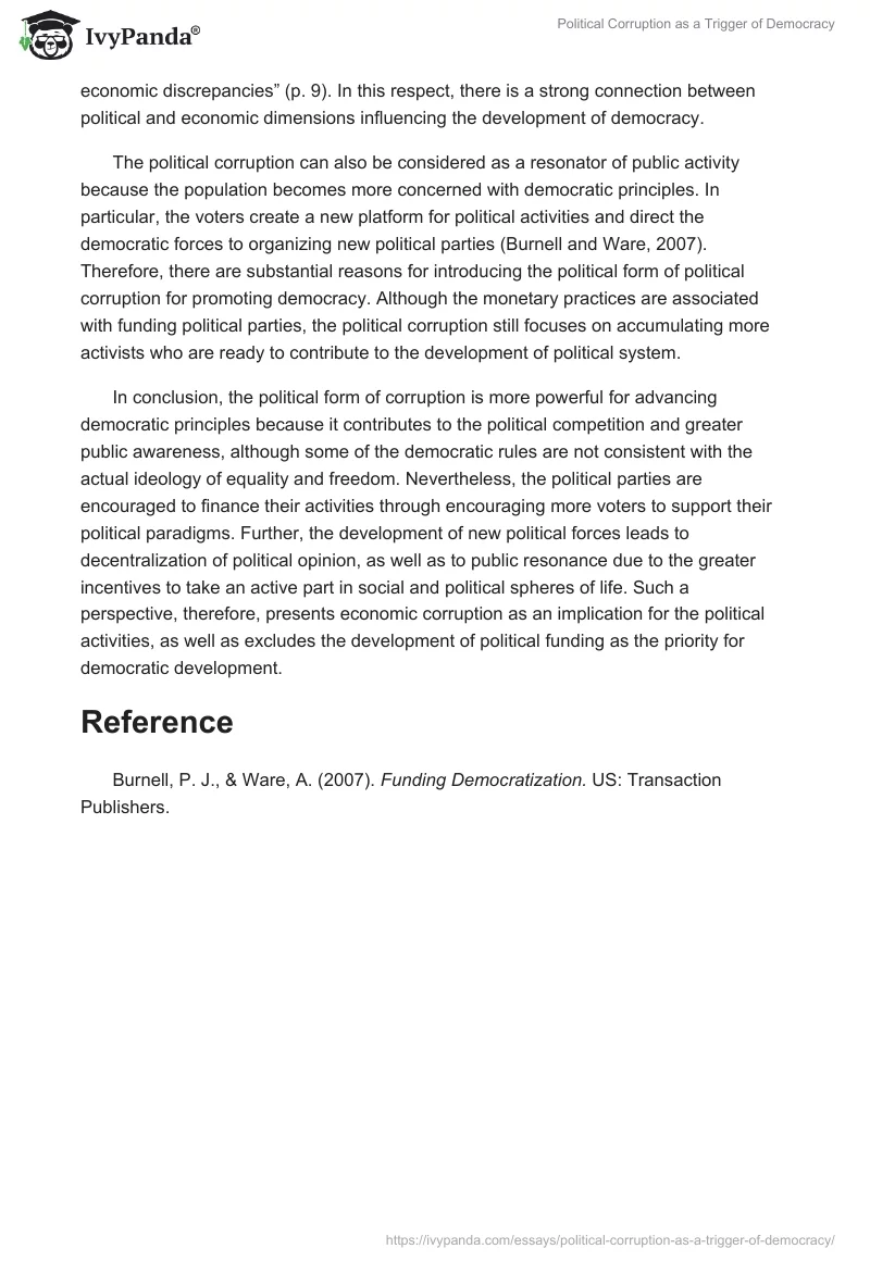 Political Corruption as a Trigger of Democracy. Page 2