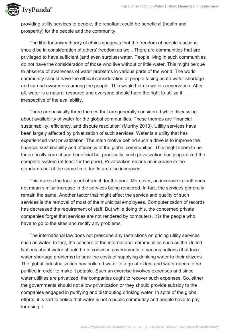 The Human Right to Water: History, Meaning and Controversy. Page 2