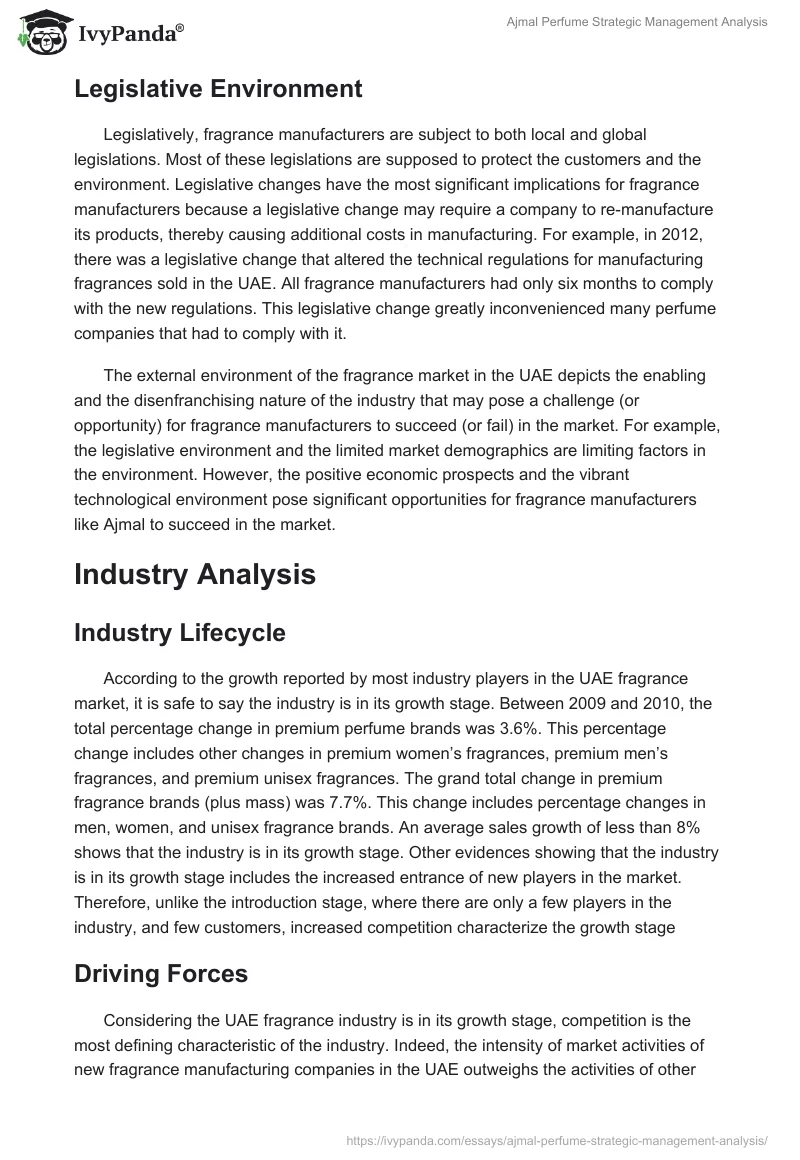 Ajmal Perfume Strategic Management Analysis. Page 4