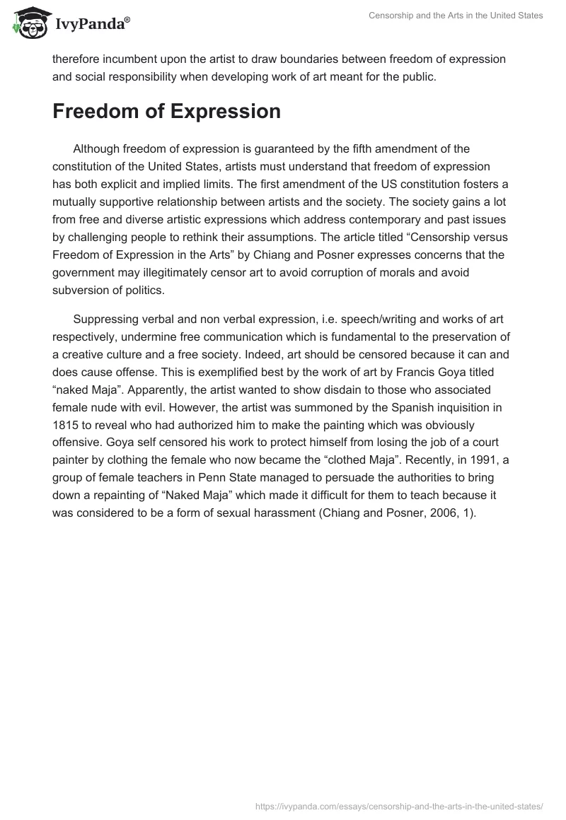 Censorship and the Arts in the United States. Page 2