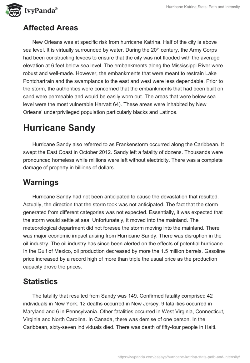 3 paragraph essay about hurricane katrina