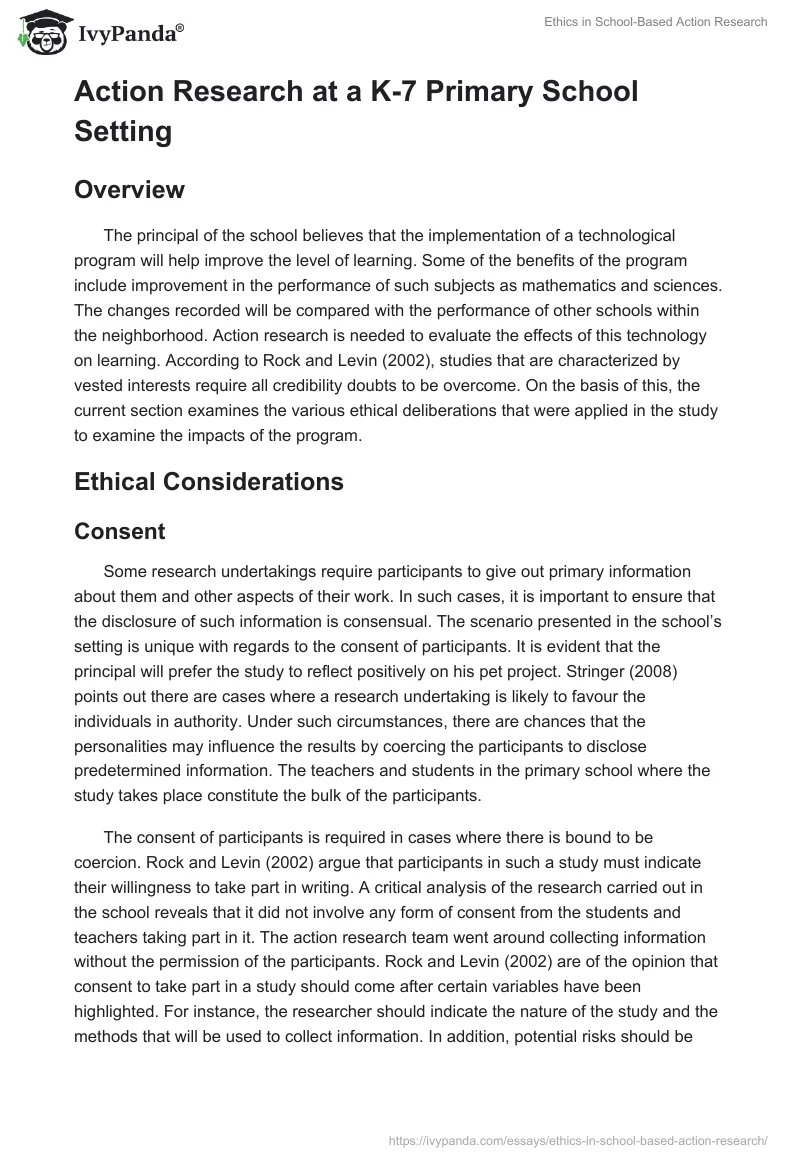 Ethics in School-Based Action Research. Page 2