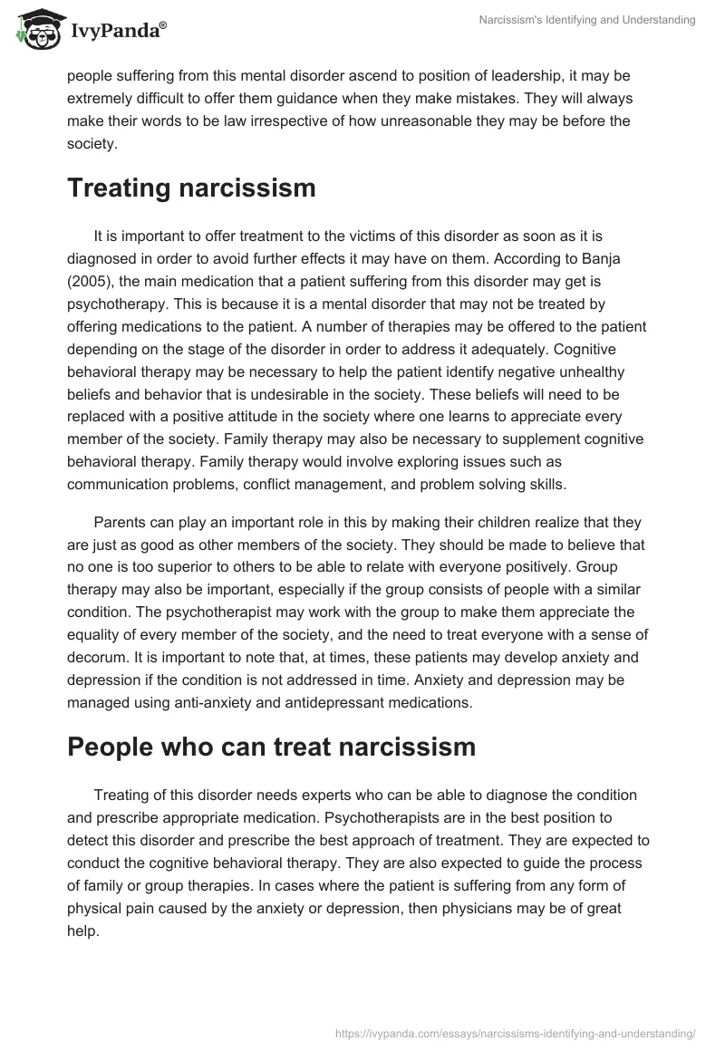 Narcissism's Identifying and Understanding. Page 3