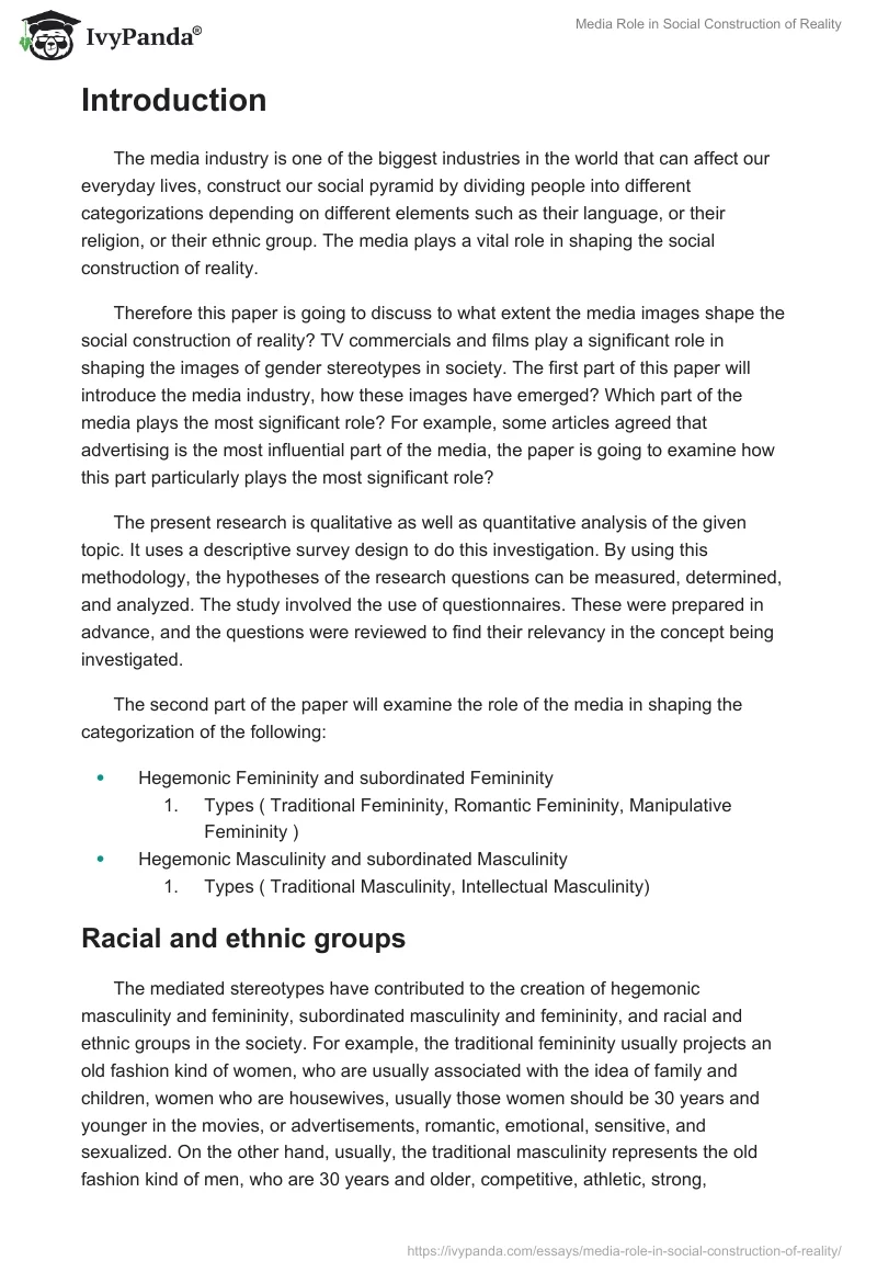 Media Role in Social Construction of Reality. Page 2