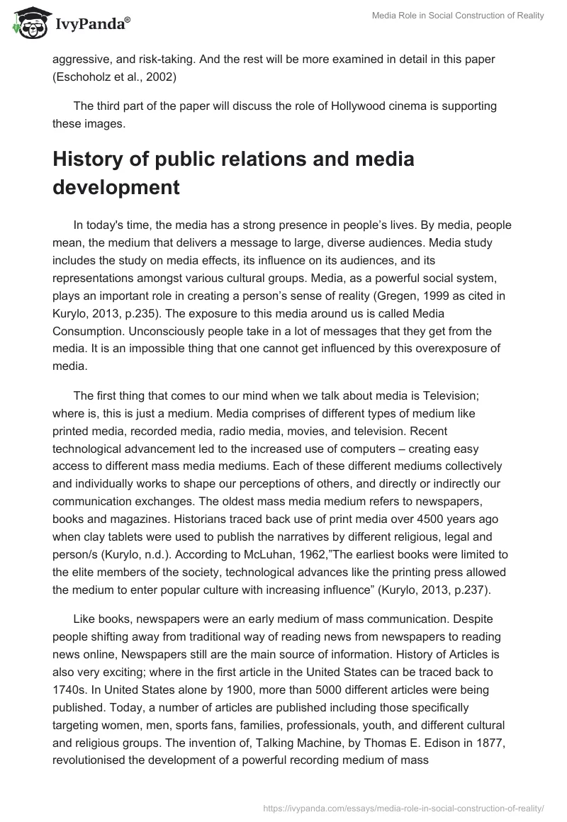 Media Role in Social Construction of Reality. Page 3