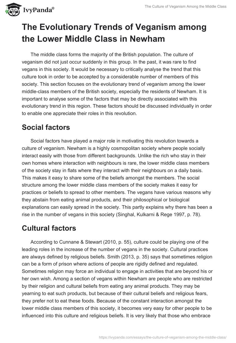 The Culture of Veganism Among the Middle Class. Page 4