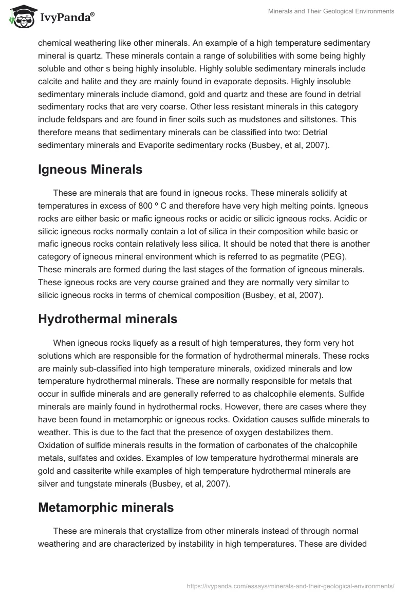 Minerals and Their Geological Environments. Page 2