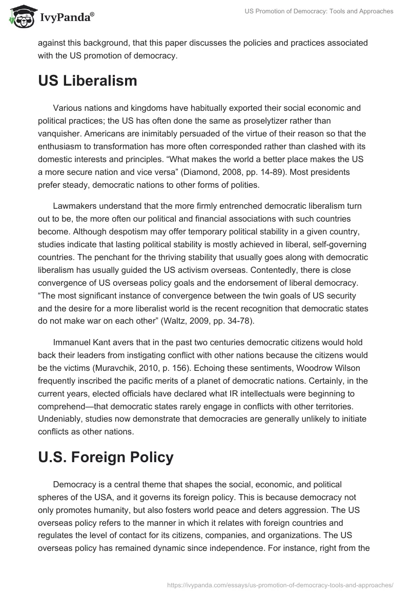 US Promotion of Democracy: Tools and Approaches. Page 2