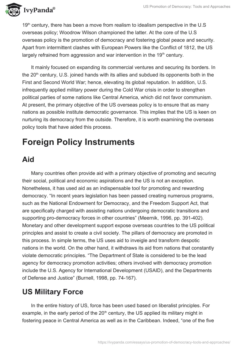 US Promotion of Democracy: Tools and Approaches. Page 3
