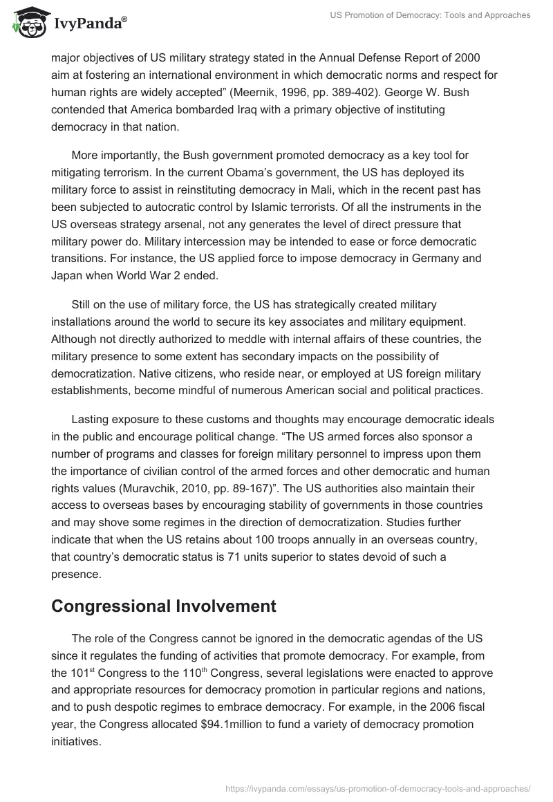 US Promotion of Democracy: Tools and Approaches. Page 4