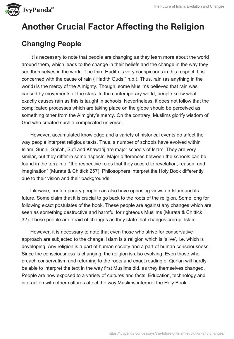 The Future of Islam: Evolution and Changes. Page 3