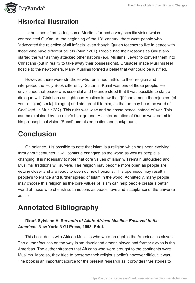 The Future of Islam: Evolution and Changes. Page 4