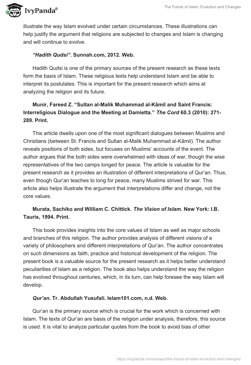 The Future of Islam: Evolution and Changes. Page 5