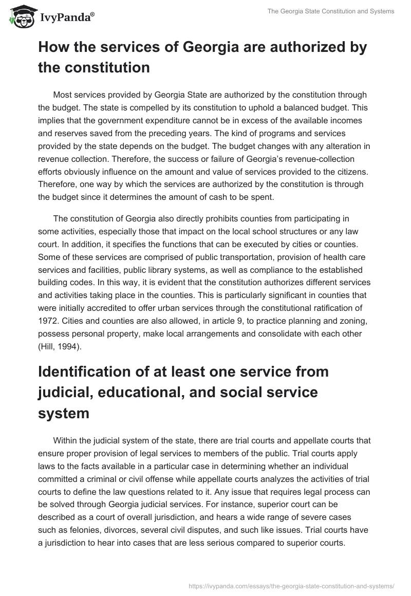 The Georgia State Constitution and Systems. Page 2