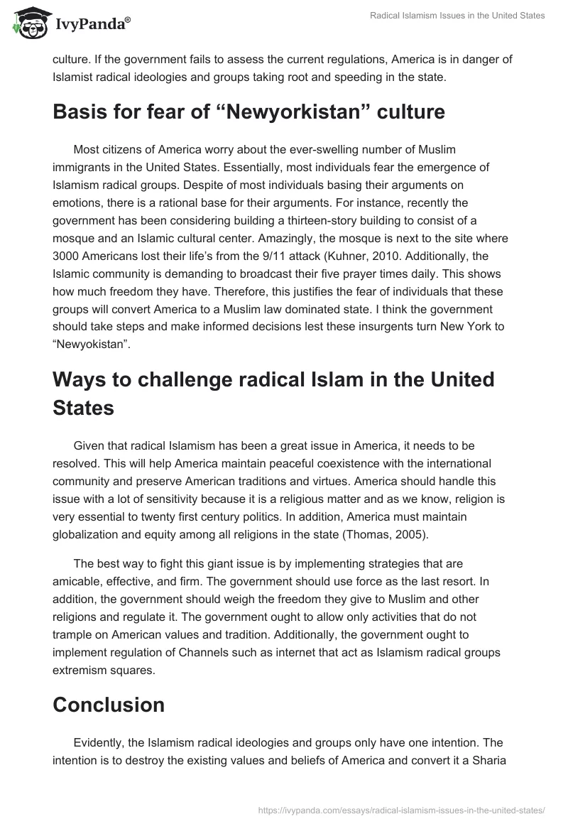 Radical Islamism Issues in the United States. Page 3