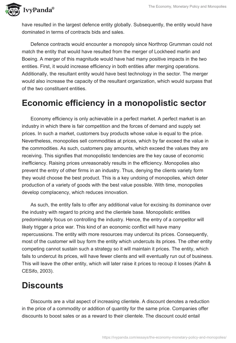 The Economy, Monetary Policy and Monopolies. Page 3