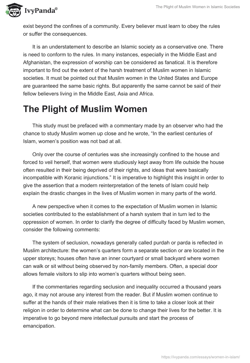 The Plight of Muslim Women in Islamic Societies. Page 2