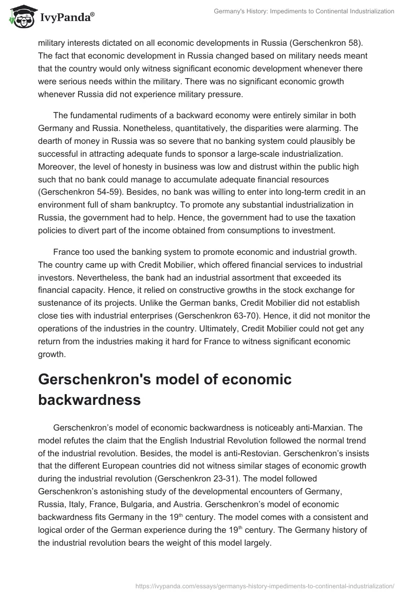 Germany's History: Impediments to Continental Industrialization. Page 4