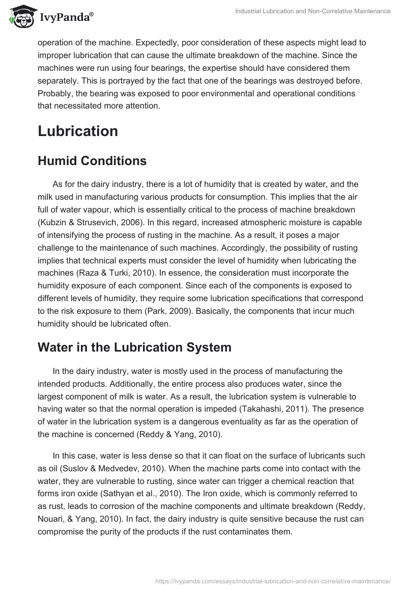 Industrial Lubrication and Non-Correlative Maintenance. Page 3