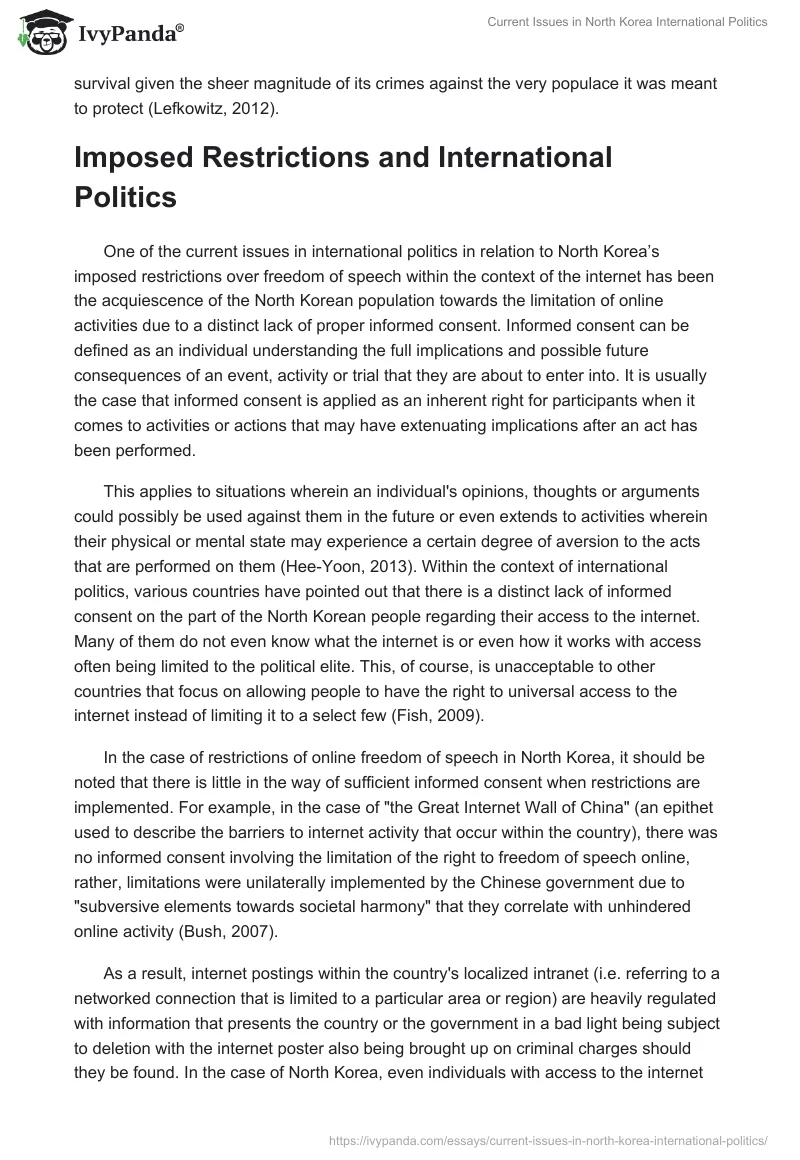 Current Issues in North Korea International Politics. Page 4