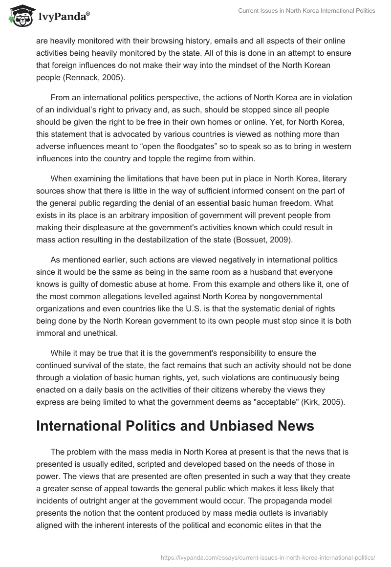 Current Issues in North Korea International Politics. Page 5