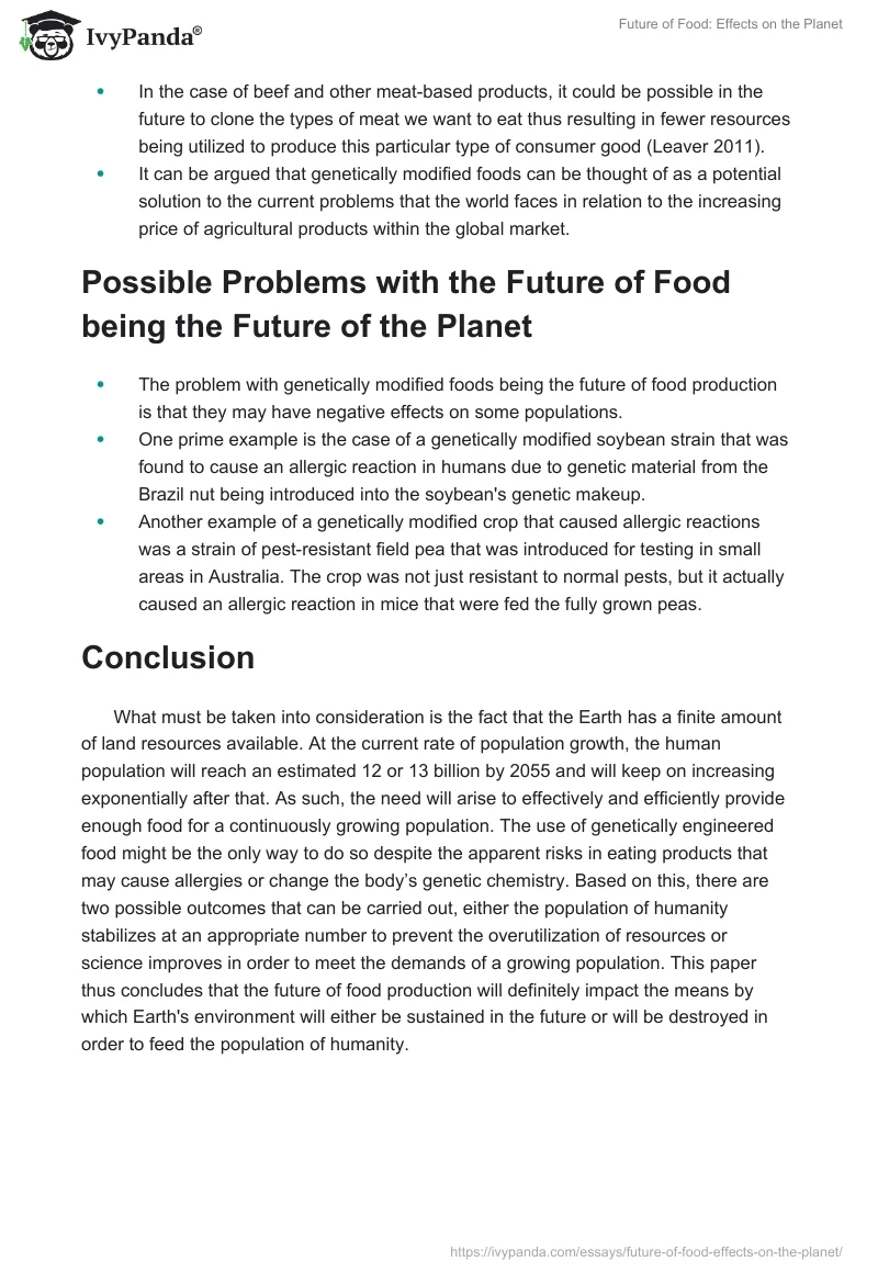Future of Food: Effects on the Planet. Page 3
