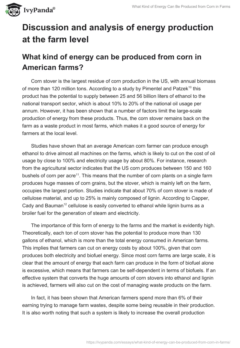 What Kind of Energy Can Be Produced from Corn in Farms. Page 3