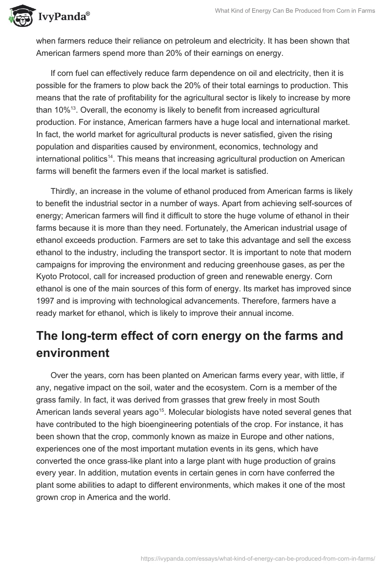 What Kind of Energy Can Be Produced from Corn in Farms. Page 4