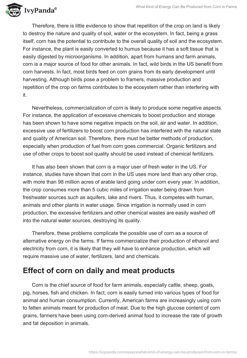 What Kind of Energy Can Be Produced from Corn in Farms. Page 5