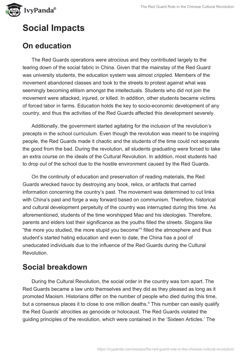 The Red Guard Role in the Chinese Cultural Revolution. Page 3