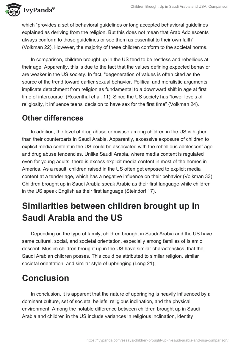 Children Brought Up in Saudi Arabia and USA: Comparison. Page 4