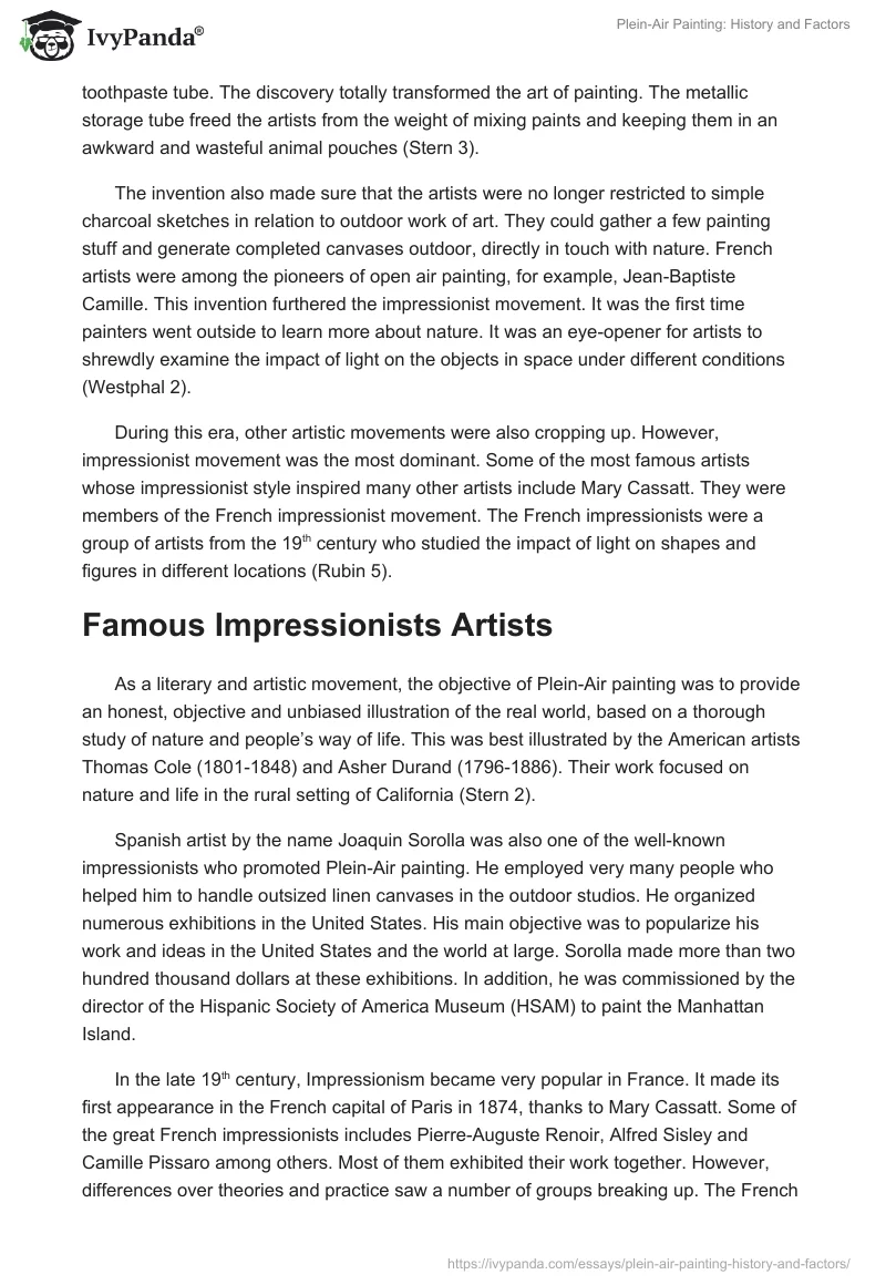 Plein-Air Painting: History and Factors. Page 2