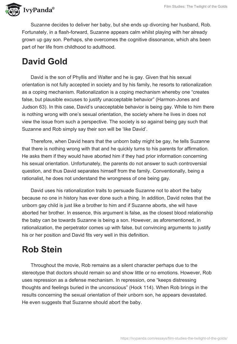 Film Studies: "The Twilight of the Golds". Page 2