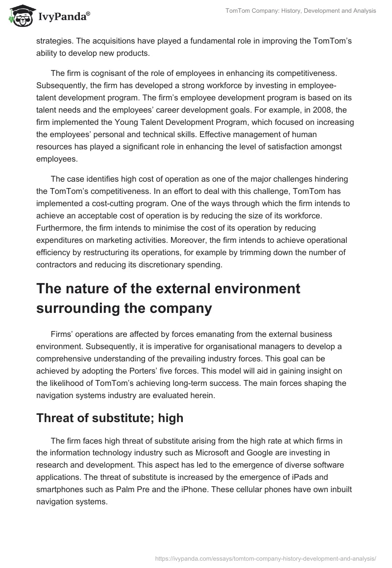 TomTom Company: History, Development and Analysis. Page 4