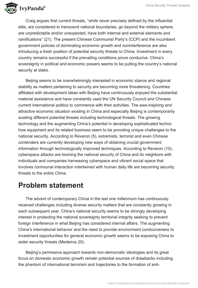 China Security Threats' Analysis. Page 3