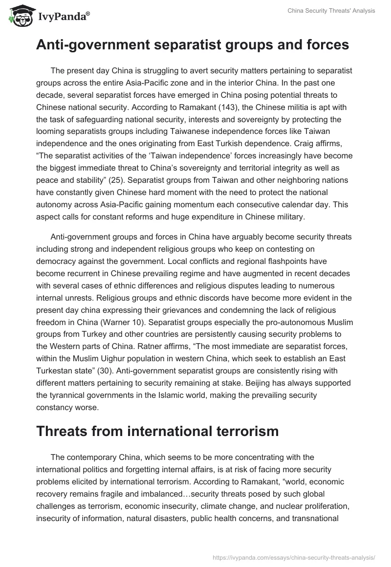 China Security Threats' Analysis. Page 5