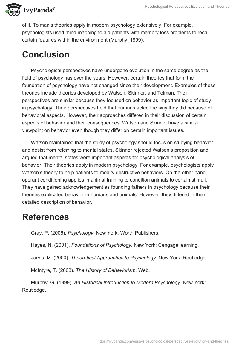 Psychological Perspectives Evolution and Theories. Page 4