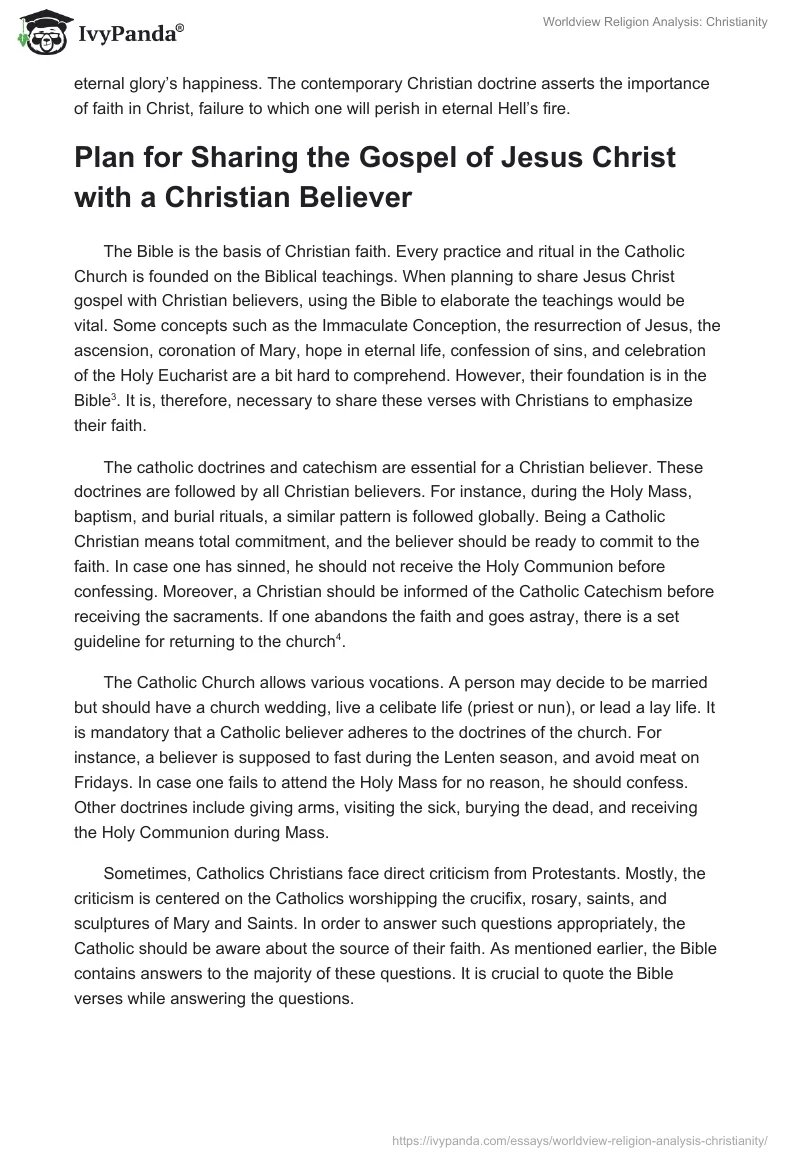 Worldview Religion Analysis: Christianity. Page 3