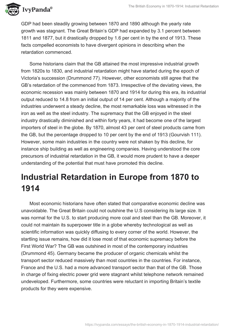 The British Economy in 1870-1914: Industrial Retardation. Page 2