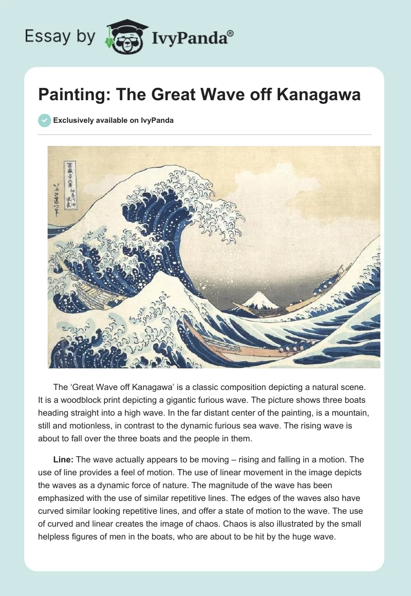 Painting: "The Great Wave off Kanagawa". Page 1
