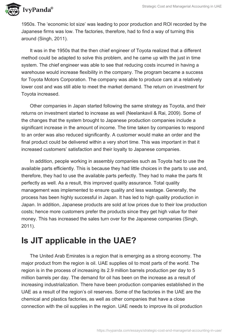 Strategic Cost and Managerial Accounting in UAE. Page 3