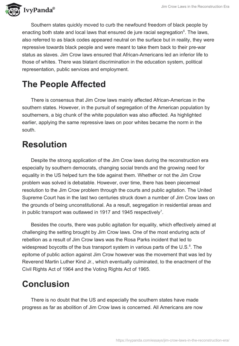 Jim Crow Laws in the Reconstruction Era. Page 2