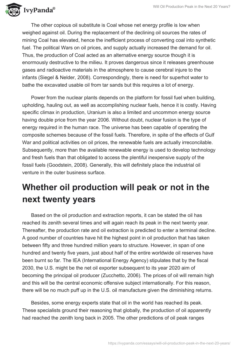 Will Oil Production Peak in the Next 20 Years?. Page 4