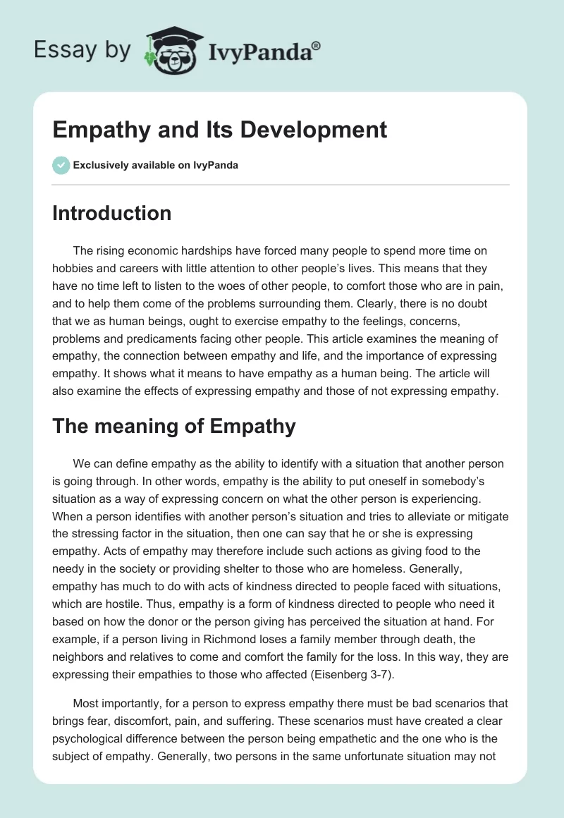 Empathy and Its Development. Page 1