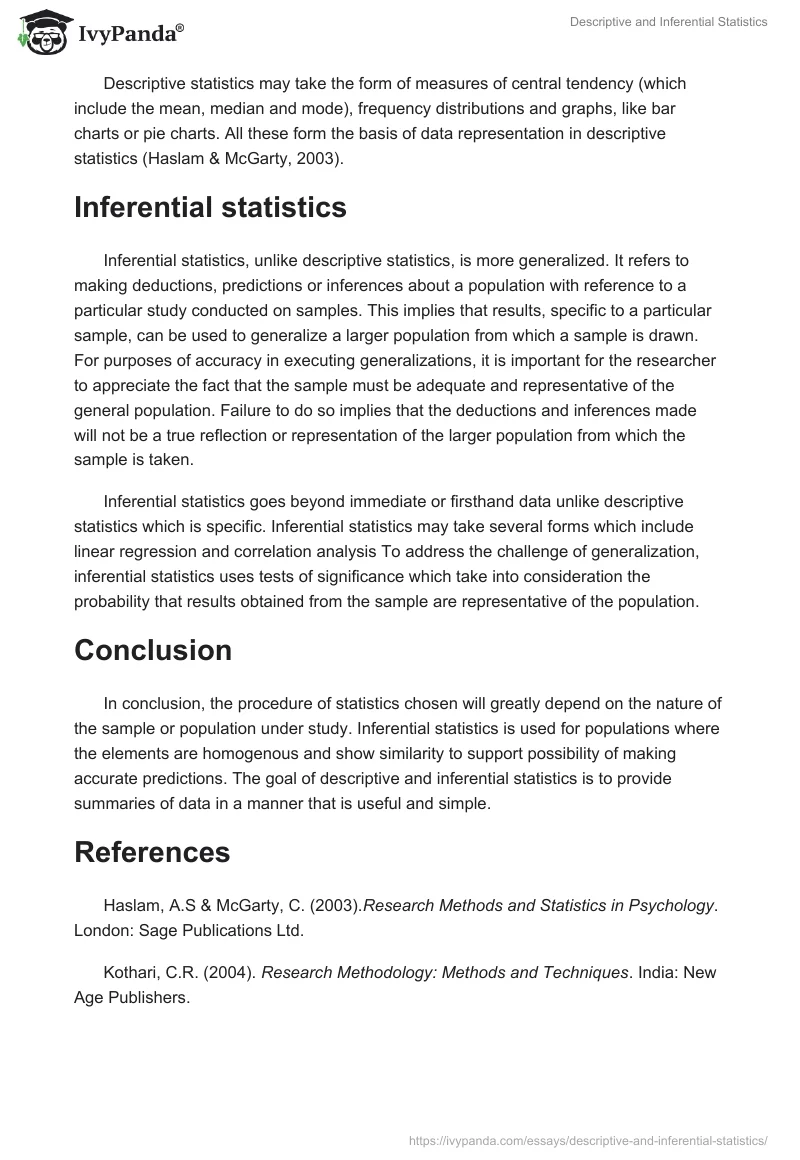 Descriptive and Inferential Statistics. Page 2